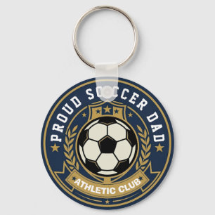 Proud Navy Soccer Dad Athletic Club Key Ring
