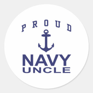 Proud Navy Uncle Classic Round Sticker