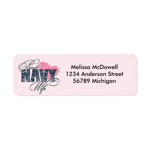 Proud Navy Wife Return Address Label (Front)