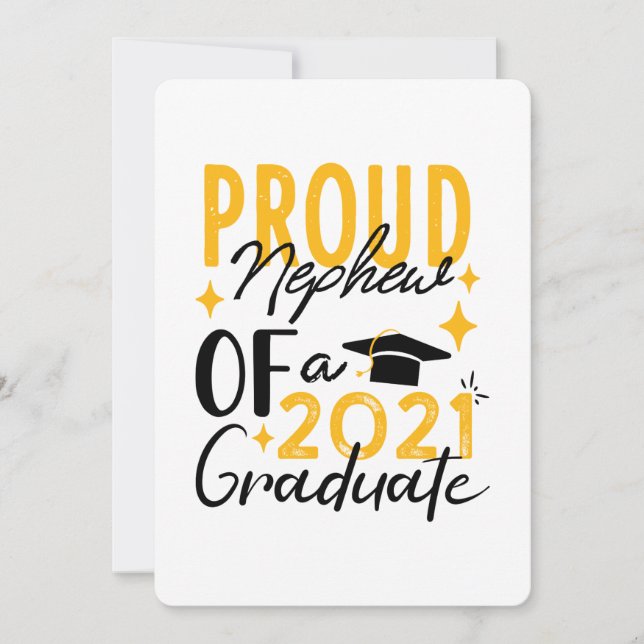 Proud Nephew of a 2021 graduate Greeting card (Front)