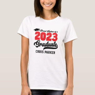 Proud Nephew of a 2023 Graduate Red Bold Script T-Shirt