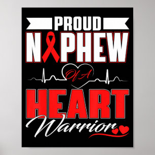 Proud Nephew Of A Heart Warrior Heart Disease Awar Poster