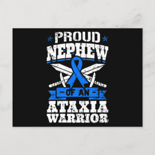 Proud Nephew Of An Ataxia Warrior Blue Awareness R Postcard