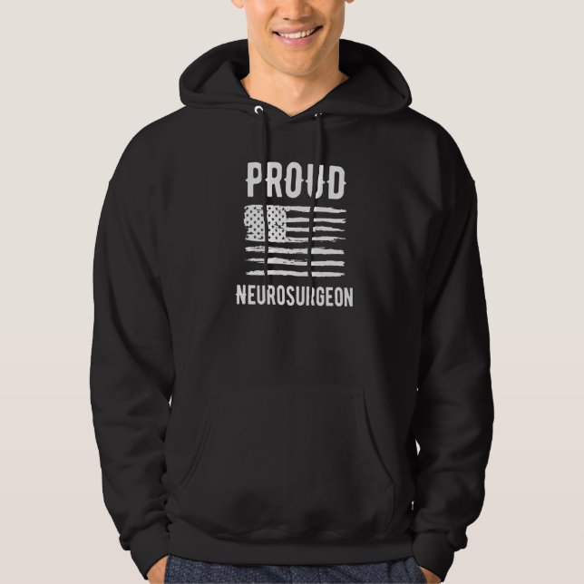 Proud Neurosurgeon Profession American Flag Premiu Hoodie (Front)