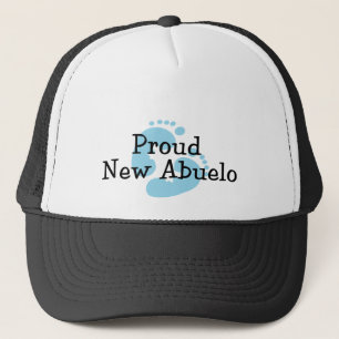 Proud New Abuelo Baby Boy Footprints Trucker Hat