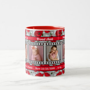 Proud New Aunt 4 Photo Mug Red Poppies