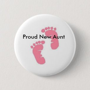 Proud New Aunt 6 Cm Round Badge