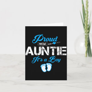 Proud New Auntie It's A Boy Gender Reveal Funny Fa Card