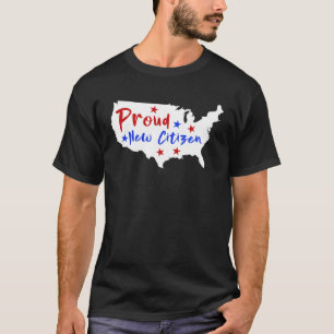 Proud New Citizen Women USA Citizen American Flag  T-Shirt