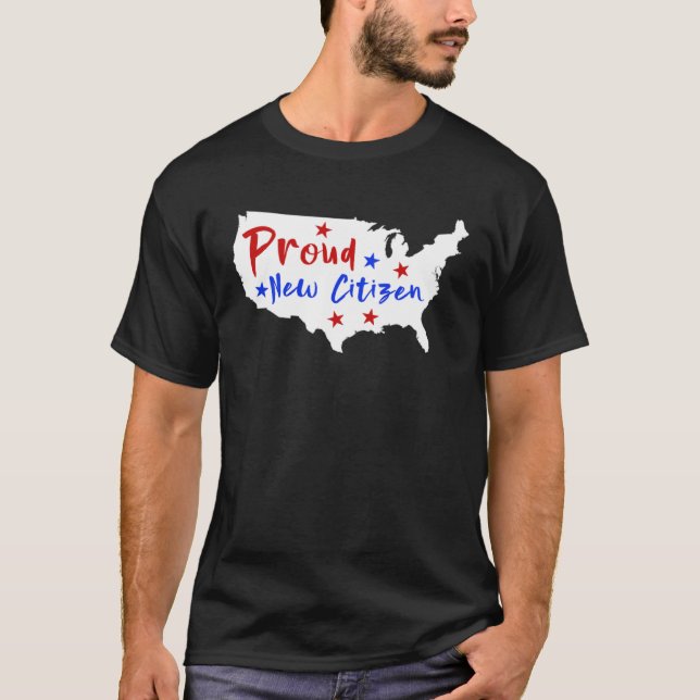 Proud New Citizen Women USA Citizen American Flag  T-Shirt (Front)