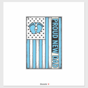 Proud New Dad Baby Feet Flag Vector Design_1