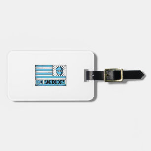 Proud New Dad Baby Feet Flag Vector Design_1 Luggage Tag
