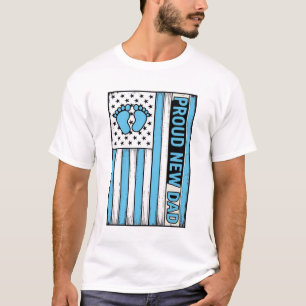 Proud New Dad Baby Feet Flag Vector Design_1 T-Shirt