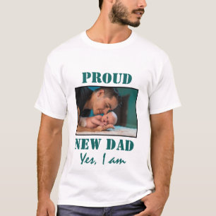 PROUD NEW DAD   Customisable Photo WHITE T-Shirt