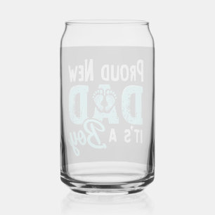 Proud New Dad It's a Boy Gender Reveal Dad To be  Can Glass