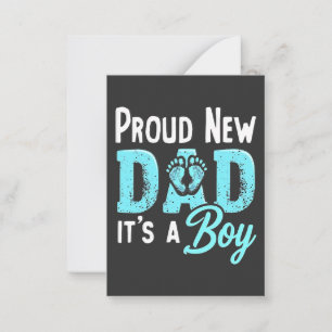 Proud New Dad It's a Boy Gender Reveal Dad To be Card
