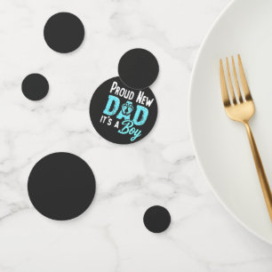 Proud New Dad It's a Boy Gender Reveal Dad To be Confetti