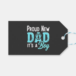 Proud New Dad It's a Boy Gender Reveal Dad To be Gift Tags