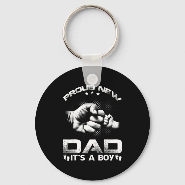 Proud New Dad It's A Boy  Key Ring (Front)