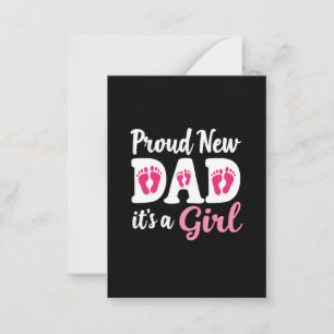 Proud New Dad It's a Girl Gender Reveal Dad To Be Card
