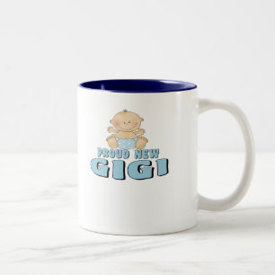 PROUD NEW GIGI Baby Boy Two-Tone Coffee Mug
