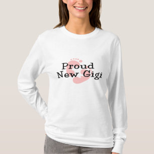 Proud New Gigi Baby Girl Footprints T-Shirt