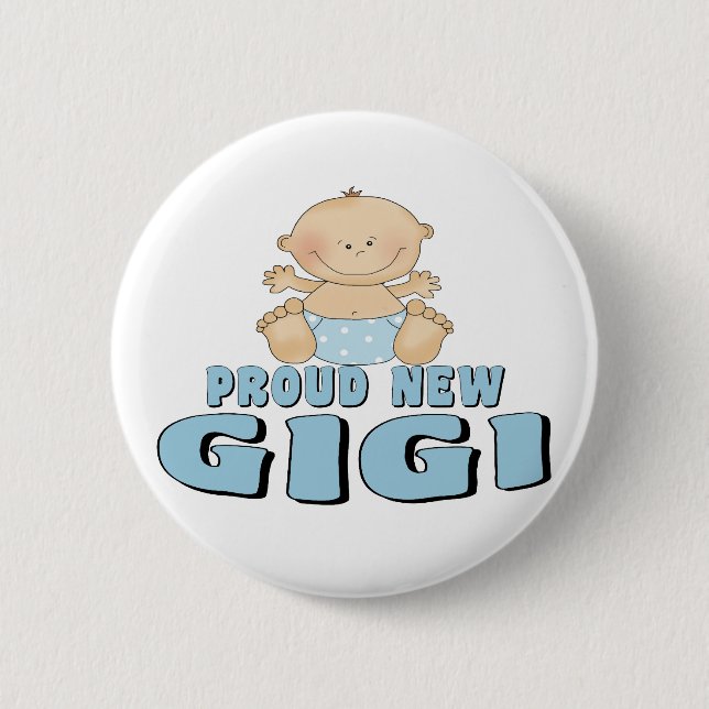 Proud New Gigi T-shirt 6 Cm Round Badge (Front)