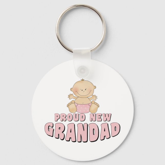 PROUD NEW    Grandad Girl Key Ring (Front)