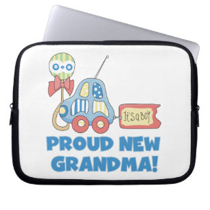 Proud New Grandma It's a Boy Gifts Laptop Sleeve