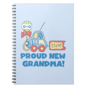 Proud New Grandma It's a Boy Gifts Notebook