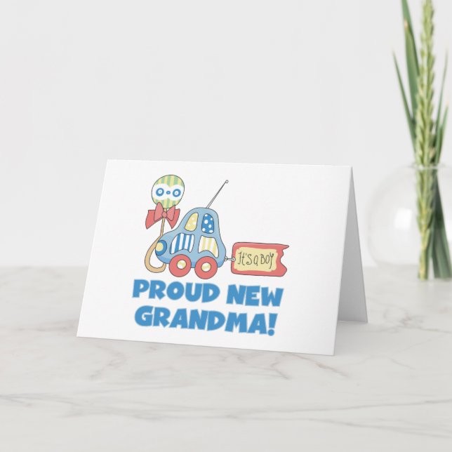 Proud New Grandma-It's a Boy Tshirts and Gifts Announcement (Front)