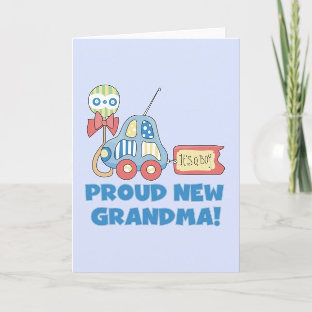 Proud New Grandma-It's a Boy Tshirts and Gifts Announcement (Front)