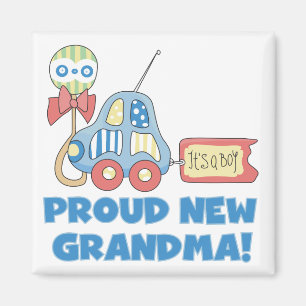 Proud New Grandma-It's a Boy Tshirts and Gifts Magnet