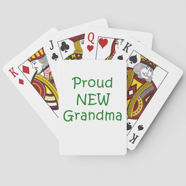 Proud New Grandma Playing Cards (Back)