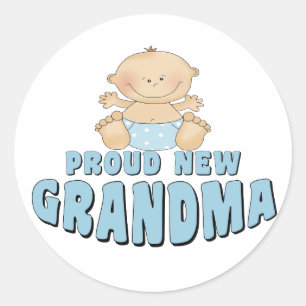 PROUD NEW Grandma T-Shirt Classic Round Sticker