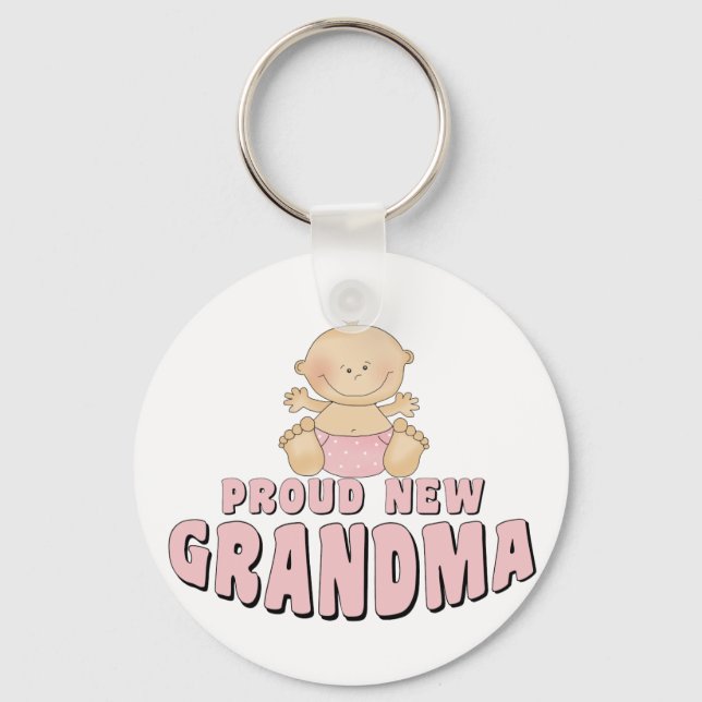 PROUD NEW Grandma T-Shirt Key Ring (Front)
