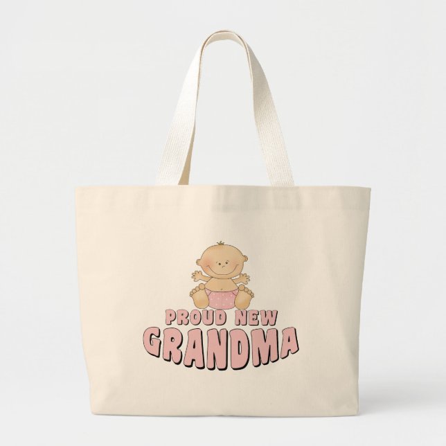 PROUD NEW Grandma T-Shirt Large Tote Bag (Front)