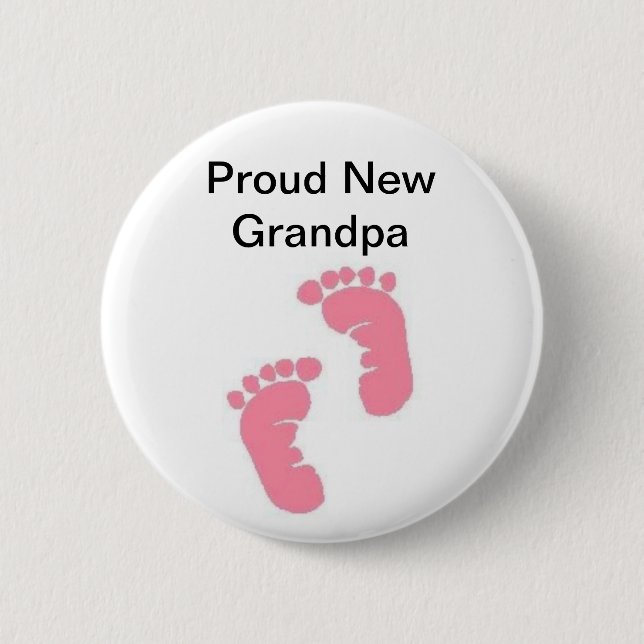 Proud New Grandpa 6 Cm Round Badge (Front)