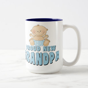 PROUD NEW Grandpa Boy Two-Tone Coffee Mug