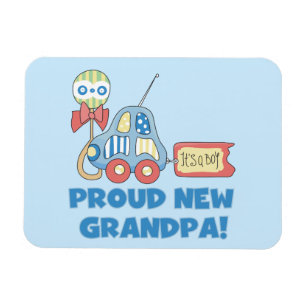 Proud New Grandpa Car It's a Boy Gifts Magnet