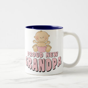 PROUD NEW Grandpa Girl Two-Tone Coffee Mug
