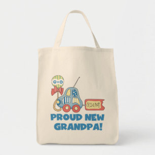 Proud New Grandpa It's a Boy TShirts and Gifts Tote Bag