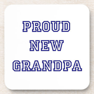 Proud New Grandpa University Text Gifts Coaster