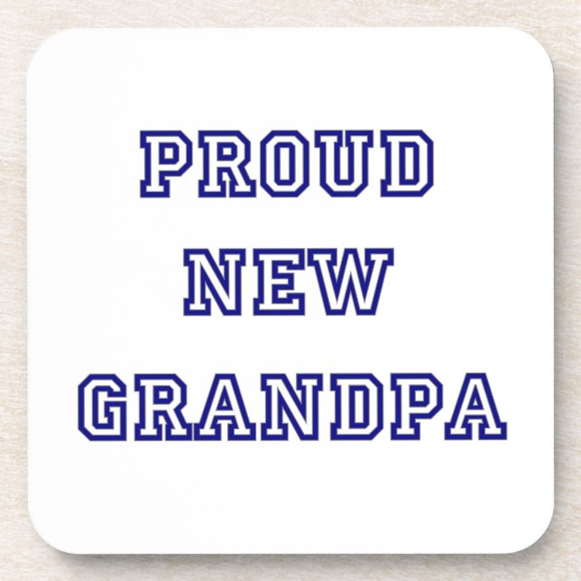 Proud New Grandpa University Text Gifts Coaster (Front)