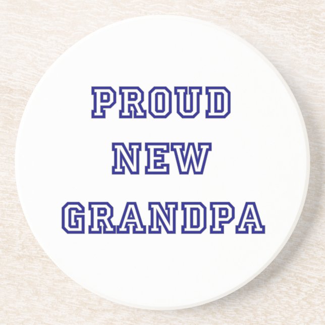 Proud New Grandpa University Text Gifts Coaster (Front)