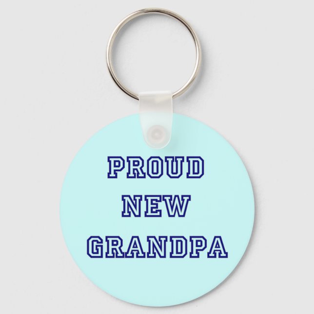 Proud New Grandpa-University Text Tshirts Key Ring (Front)