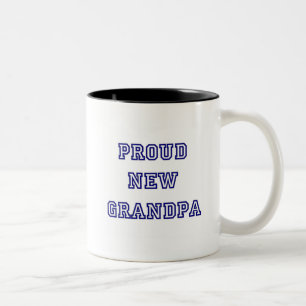 Proud New Grandpa-University Text Tshirts Two-Tone Coffee Mug