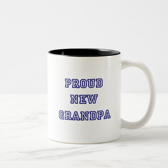 Proud New Grandpa-University Text Tshirts Two-Tone Coffee Mug (Right)