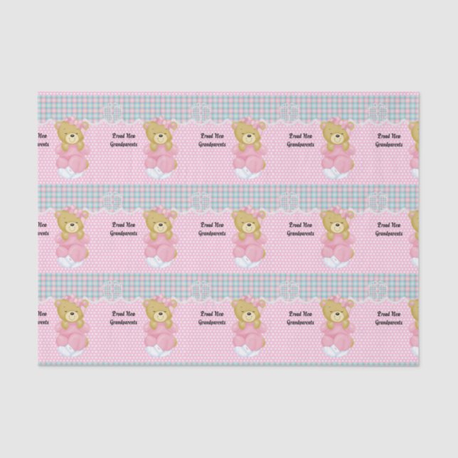 Proud New Grandparents, Precious Baby Girl Tissue Paper (Front)