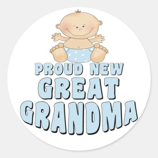 PROUD NEW Great Grandma T-Shirt Classic Round Sticker (Front)